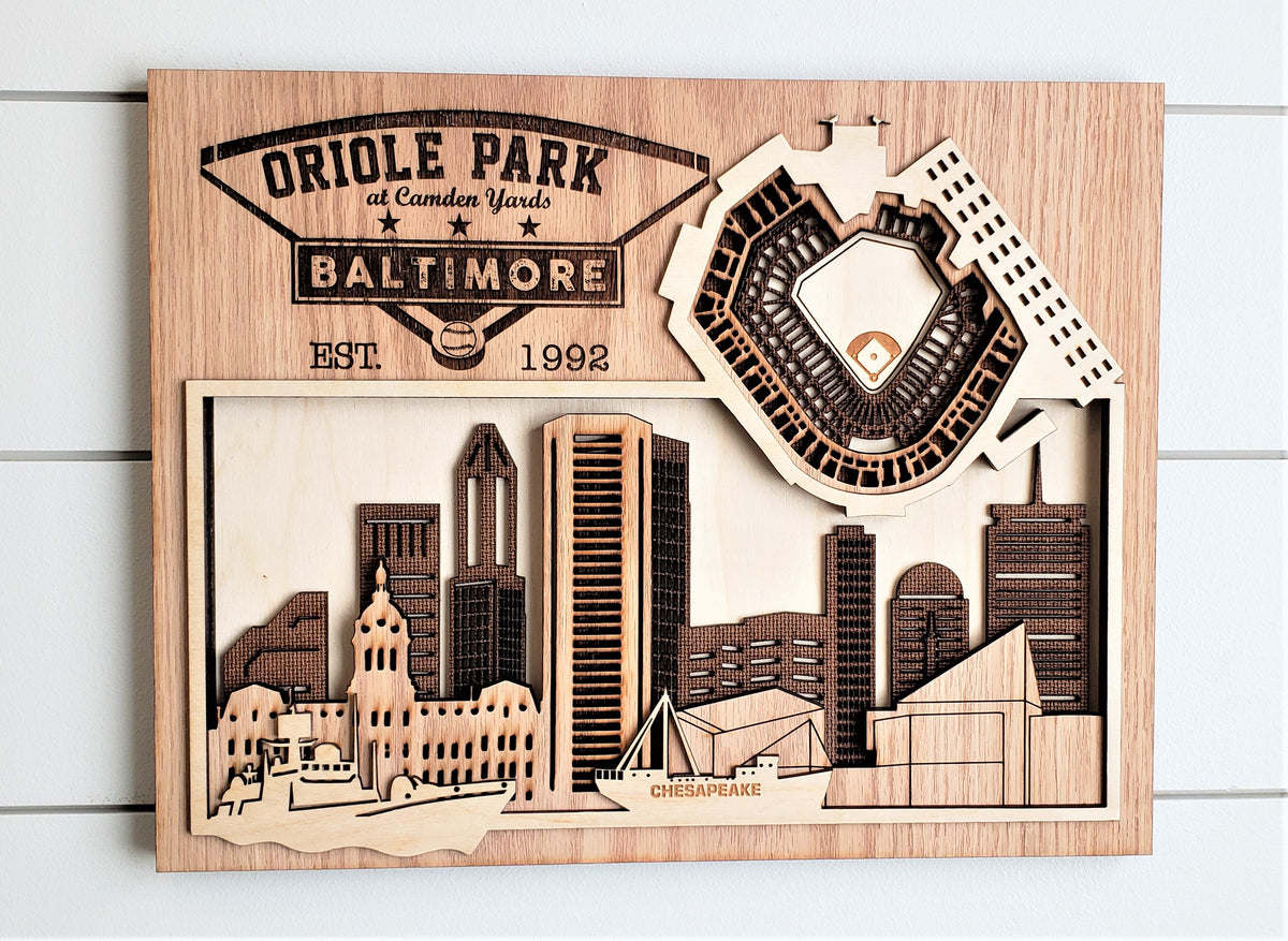 Oriole Park at Camden Yards Stadium Poster, Baltimore Orioles Baseball Wall  Art