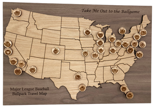 MLB Baseball Travel Map - 13.5" x 20"